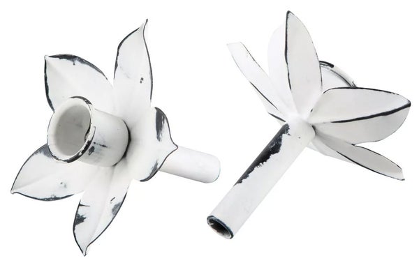 Kynttil&auml;njalka pulloon, antiikkivalkoinen