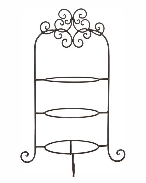 Metallinen lautasteline/kerrostarjotin, kolme tasoa