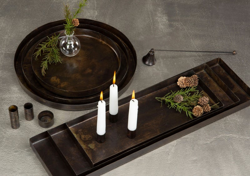 Kynttil&auml;npidike magneetilla, antiikkiruskea