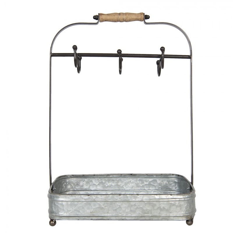 Mukiteline koukuilla ja peltialustalla