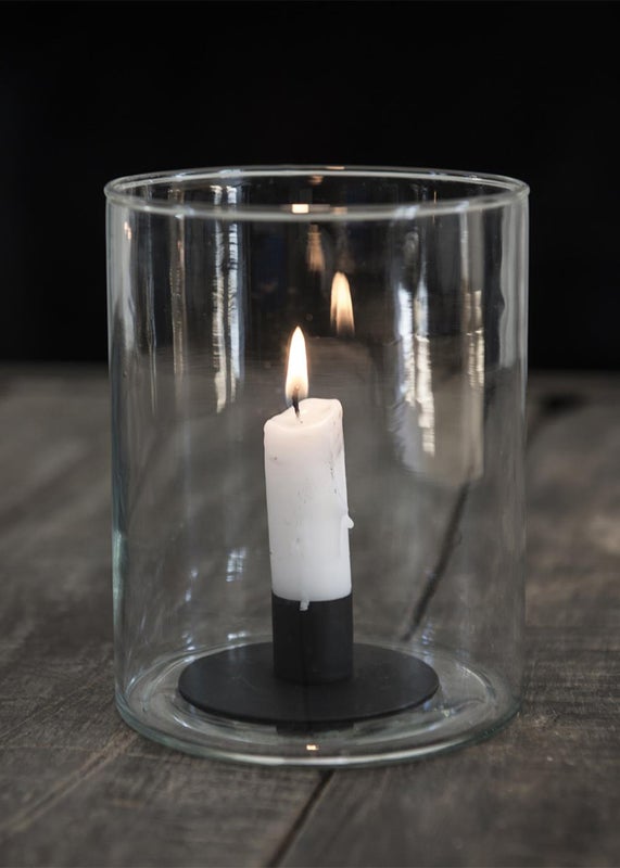 Metallinen kynttil&auml;jalka, musta