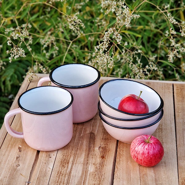 Keraaminen kulho, vaaleanpunainen